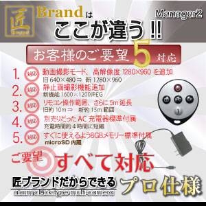 置時計型マルチカメラ(匠ブランド)8GB付属★THE 証人シリーズ『Manager2』